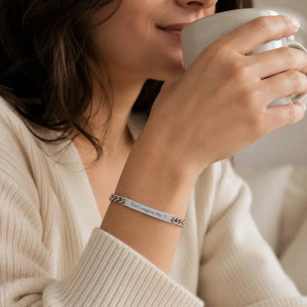 The Engraved Bracelet He Gave Me Has Four Words on It — and I Think About Them Every Day