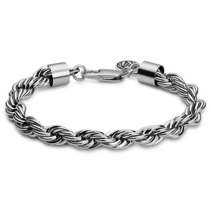 Essentials | 1/3" (8 mm) silberfarbenes Seilkettenarmband