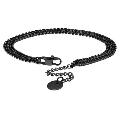 Schwarzes Doppel-Kettenarmband