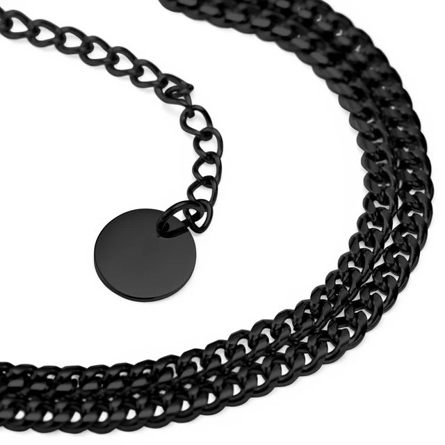 Schwarzes Doppel-Kettenarmband