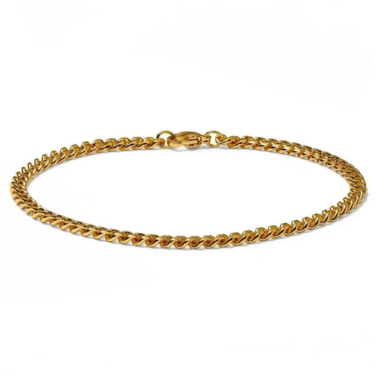 6mm Silver-Tone Stainless Steel Curb Chain Bracelet