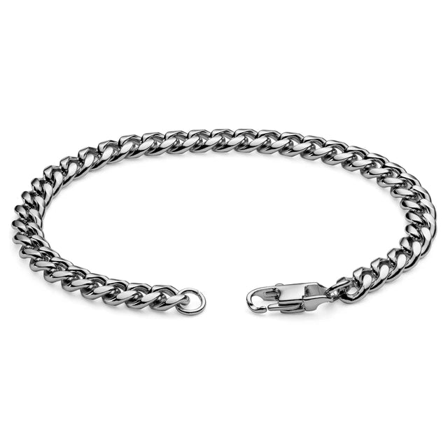 8mm Gliederarmband aus silberfarbenem Edelstahl