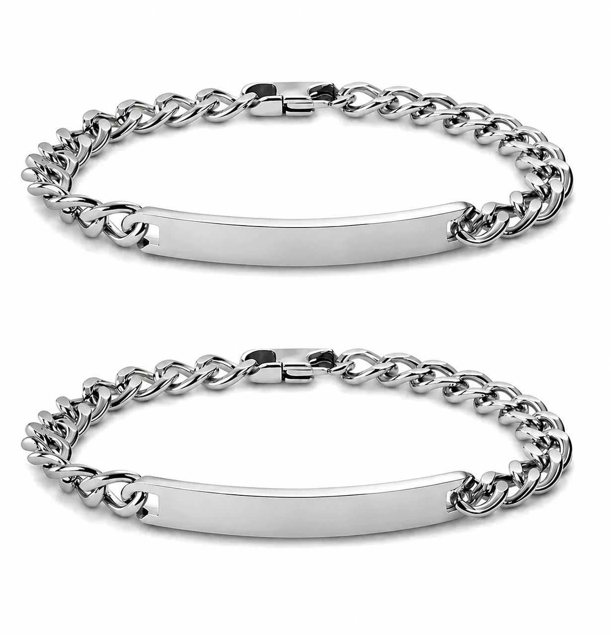 Nomen | Armband mit Erkennungsmarke (6 mm) aus silberfarbenem Edelstahl