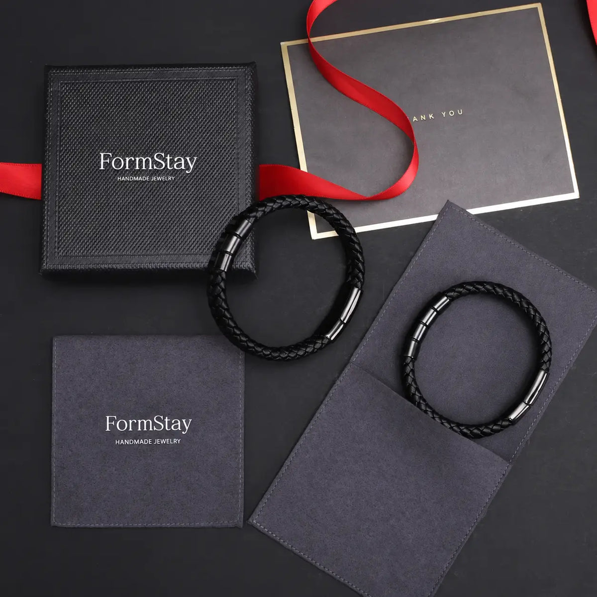 Men's Personalized Leather Bracelet with Kids Names