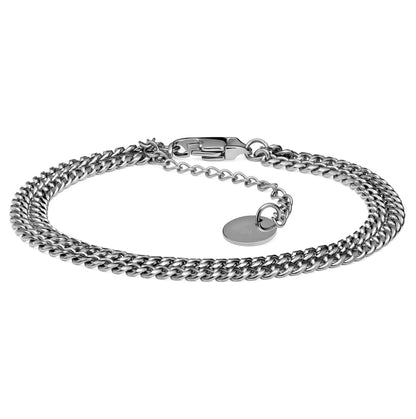 Schwarzes Doppel-Kettenarmband