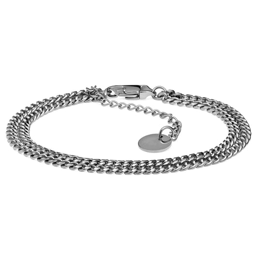 Black Double Curb Chain Bracelet