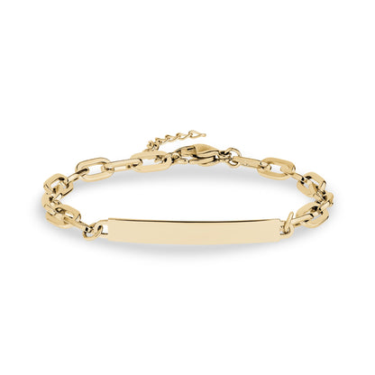 Minimal Paper Clip ID Bracelet – Custom Engraved Stainless Steel Bracelet