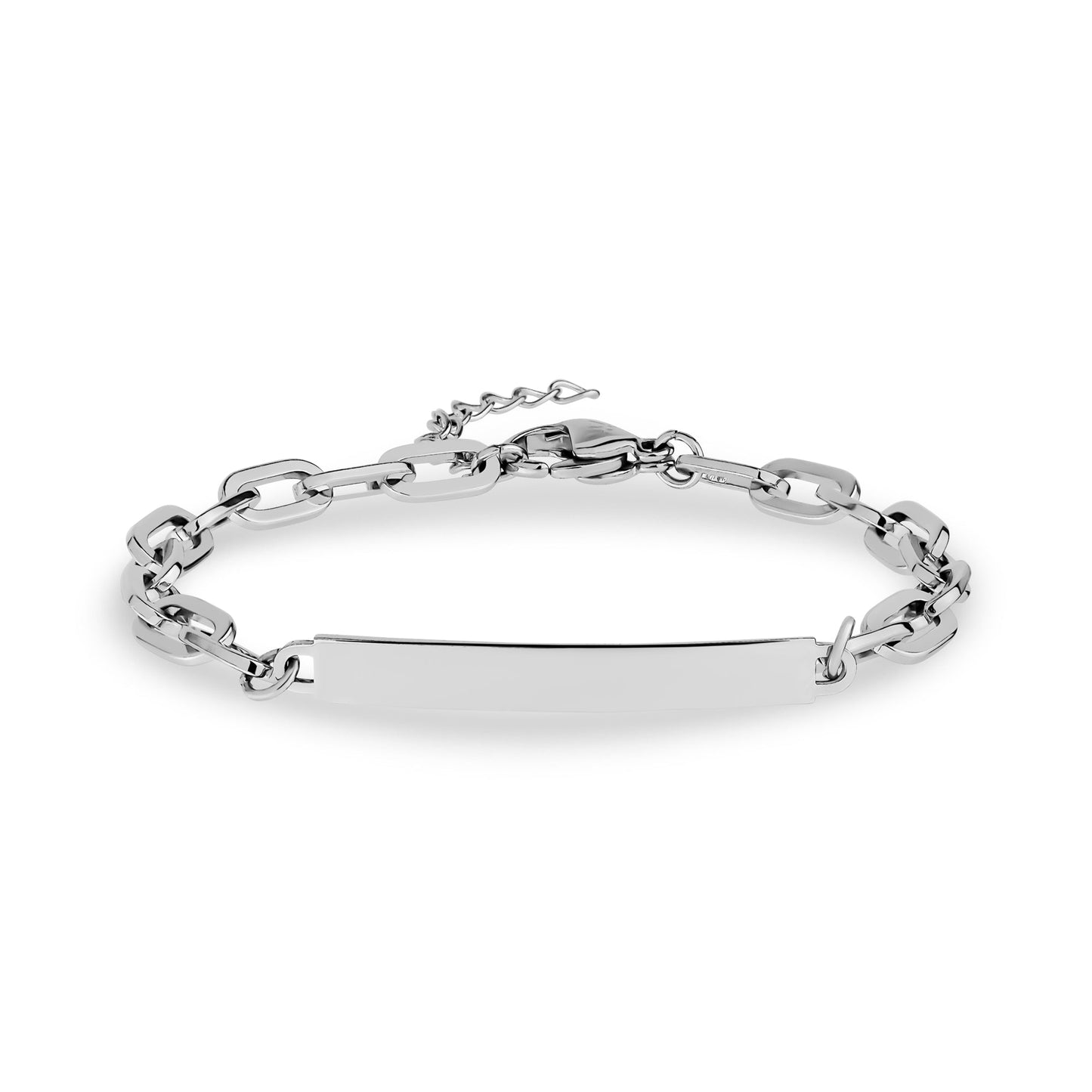 Minimal Paper Clip ID Bracelet – Custom Engraved Stainless Steel Bracelet