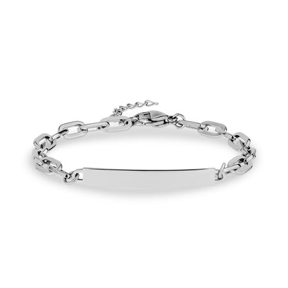 Minimal Paper Clip ID Bracelet – Custom Engraved Stainless Steel Bracelet