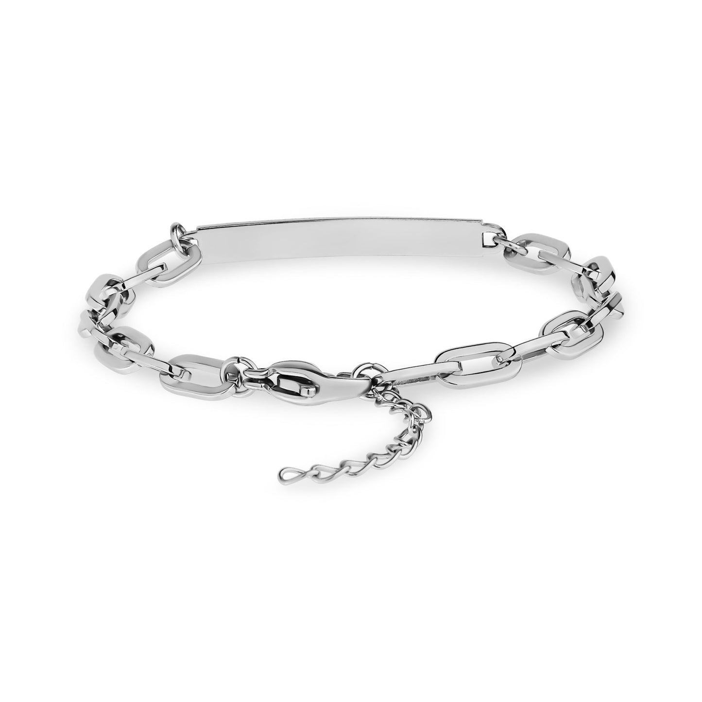 Minimal Paper Clip ID Bracelet – Custom Engraved Stainless Steel Bracelet